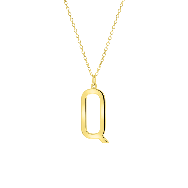 Halskette & Anhänger, 925 Silber, vergoldet, Alphabet