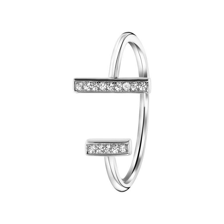 Zilveren ring bar met zirkonia