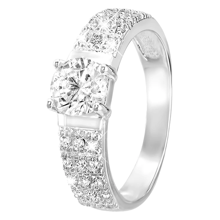 Zilveren ring met zirkonia