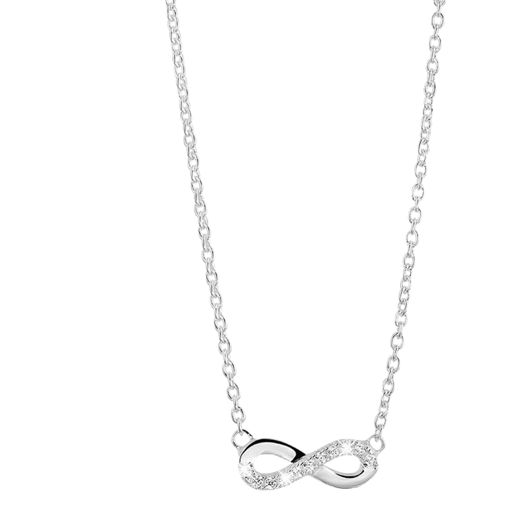 Zilveren ketting&hanger infinity met zirkonia