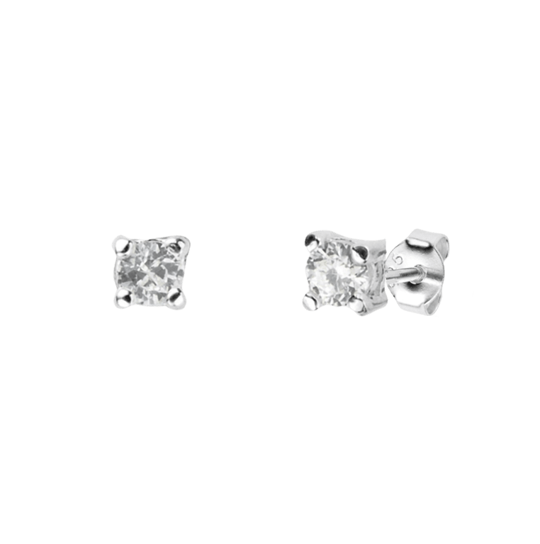 Ohrringe aus 925er Silber, rund, 2,75&nbsp;mm, mit Zirkoniabesatz