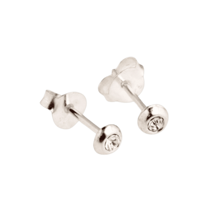 Ohrringe aus 925 Silber, rund, 2mm, mit Zirkonia