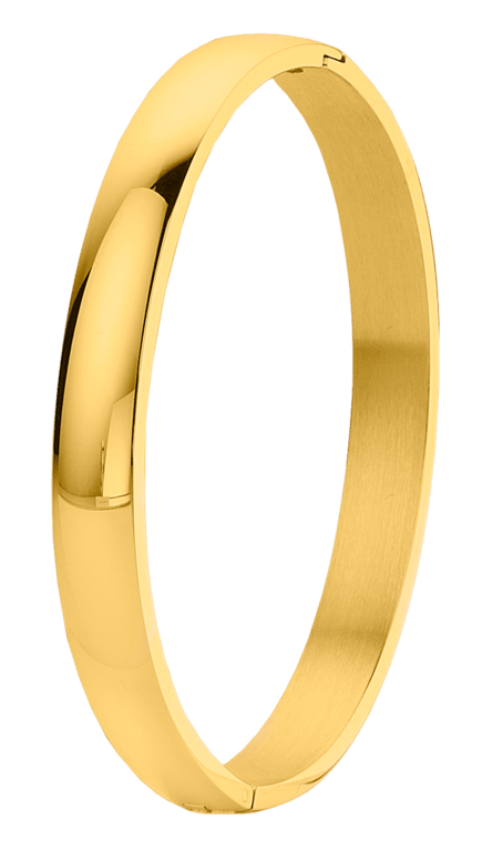 Stalen armband bangle goldplated 8mm