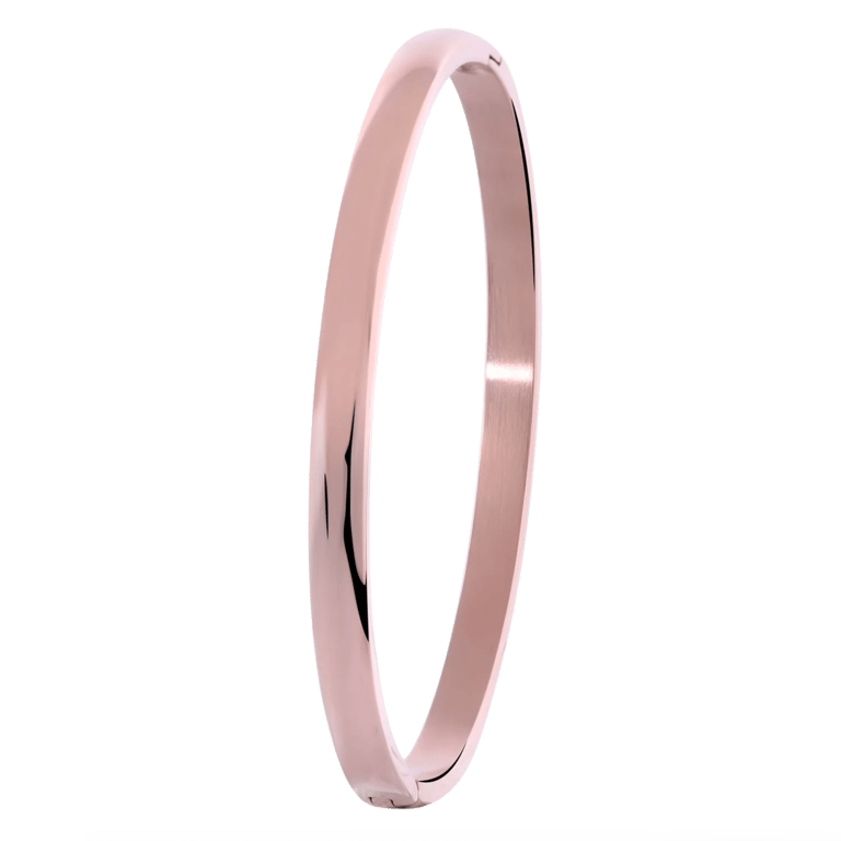 Stalen roséplated bangle 5mm voor dames