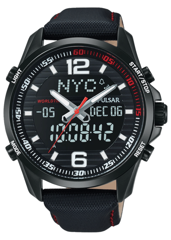 Pulsar Herrenarmbanduhr PZ4009X mit Lederarmband
