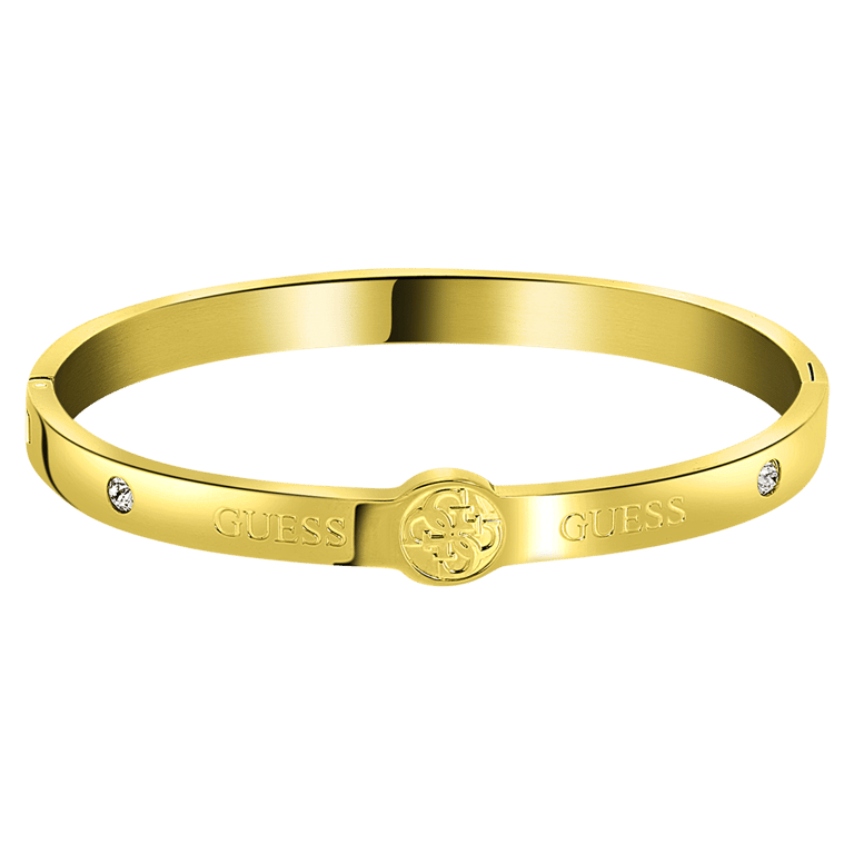 Guess stainless steel goldplated bangle met kristal voor dames