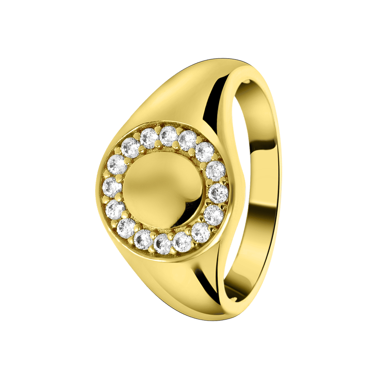 Goldplated ring met zirkonia voor dames