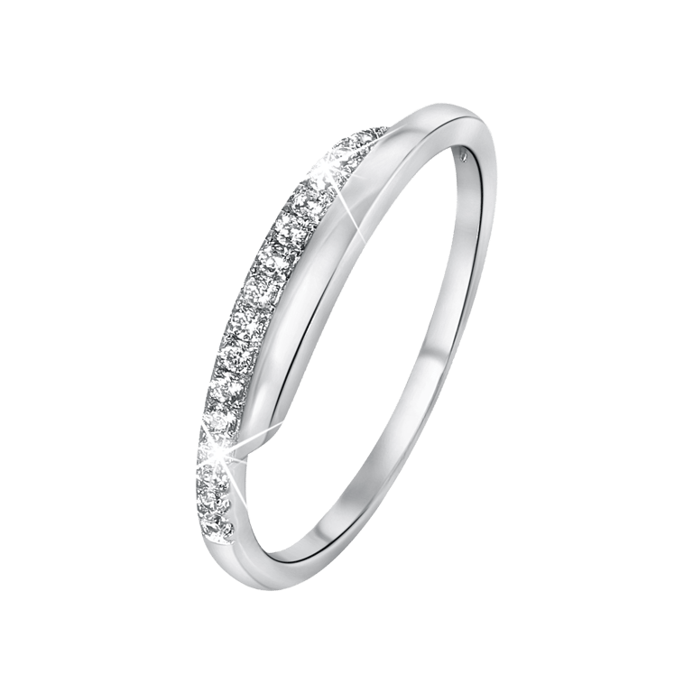 Zilveren ring met zirkonia