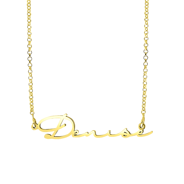 Namenskette, 925 Silber, gold, Unterschrift