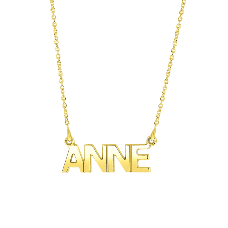 Zilveren goldplated naamketting voor dames