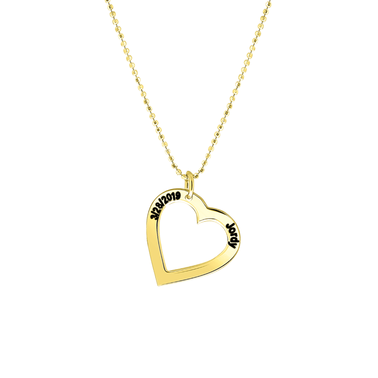 Zilveren goldplated naamketting hart voor dames