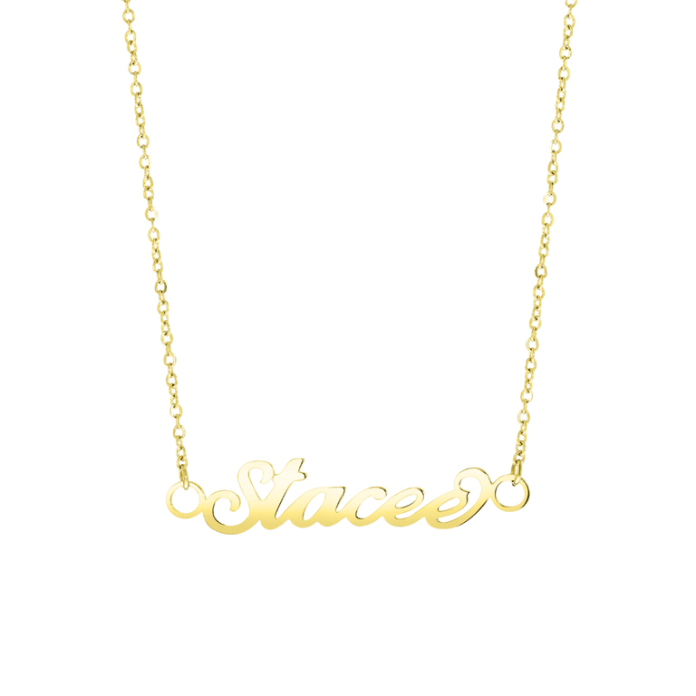 Stainless steel goldplated naamketting voor dames