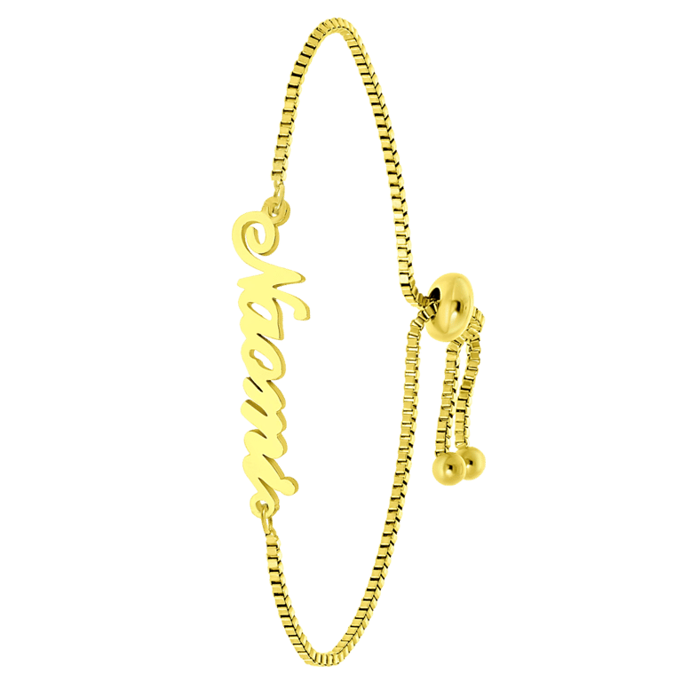 Stalen naamarmband goldplated Julia