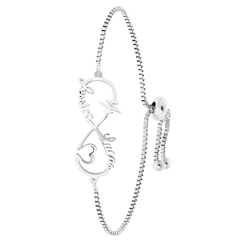 Stainless steel naamarmband infinity/heart/heartbeat