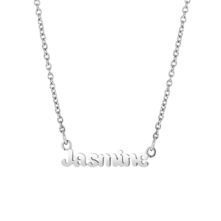 Stainless steel naamketting minimalistisch voor dames