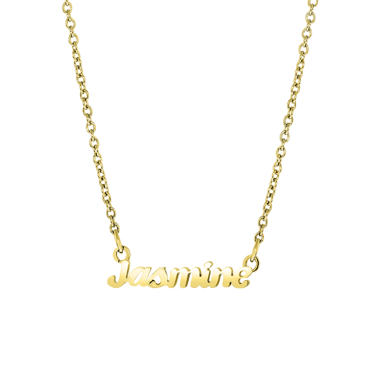 Stalen goldplated naamketting voor dames