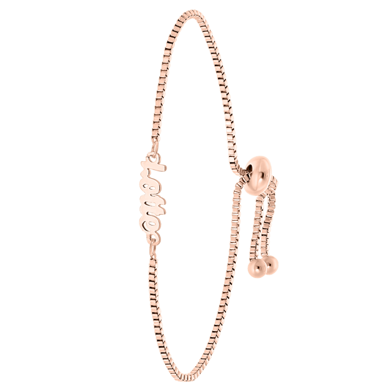 Stainless steel naamarmband rose minimalistisch cursief