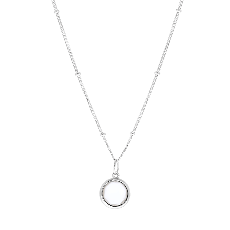 Kette & Anhänger aus 925 Silber, Edelstein Mondstein