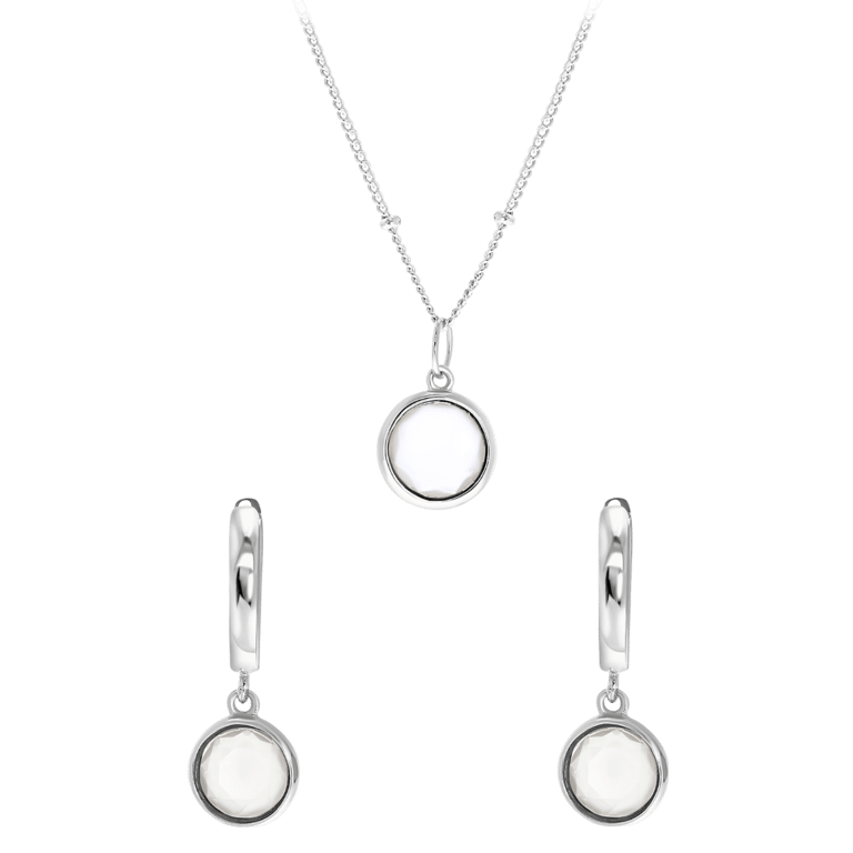 Zilveren set Gemstone moonstone