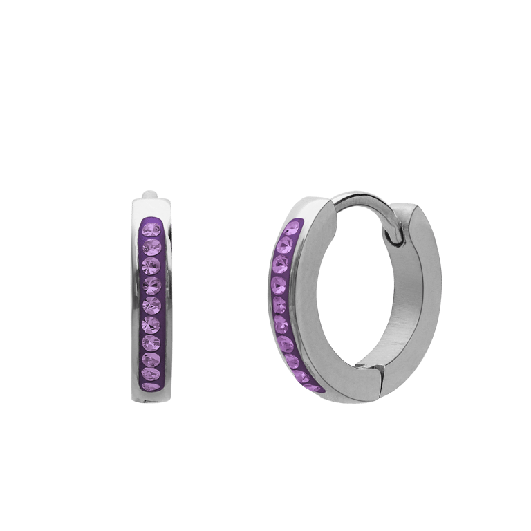 Little Miss Fabulous stainless steel kinderoorbellen violet kristal