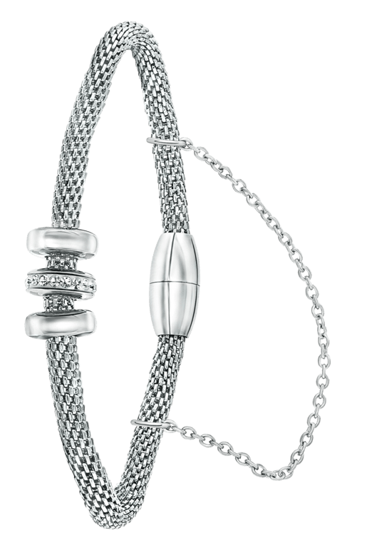 Stainless steel armband mesh met kristal
