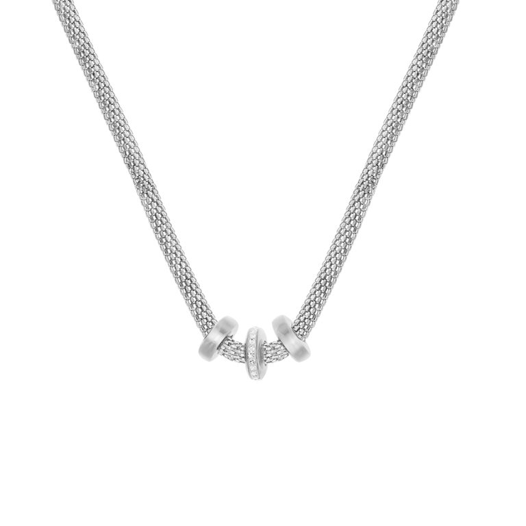 Donna mae stainless steel ketting mesh met kristal voor dames