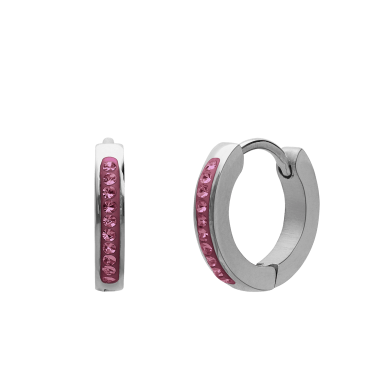 Little Miss Fabulous stainless steel kinderoorbellen licht roze kristal