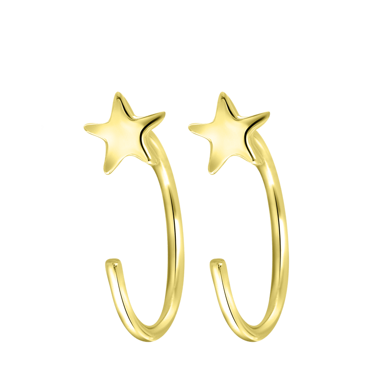 Ohrringe, 925 Silber, vergoldet, Stern der Galaxis