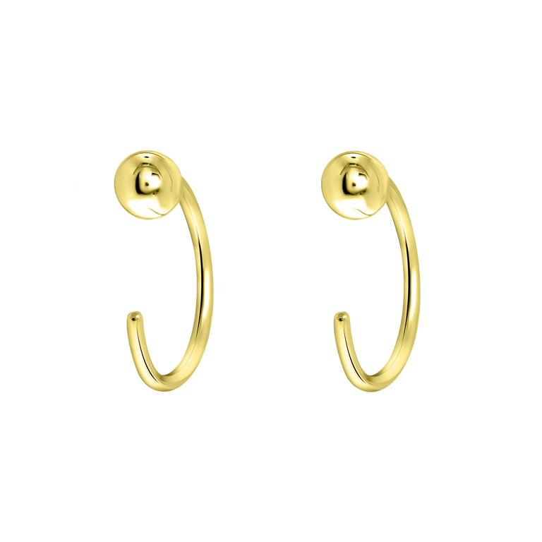 Ohrringe, 925 Silber, vergoldet, Kugel