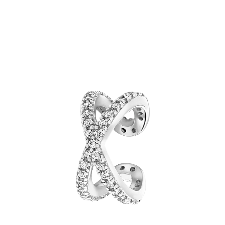 Zilveren earcuff X zirkonia
