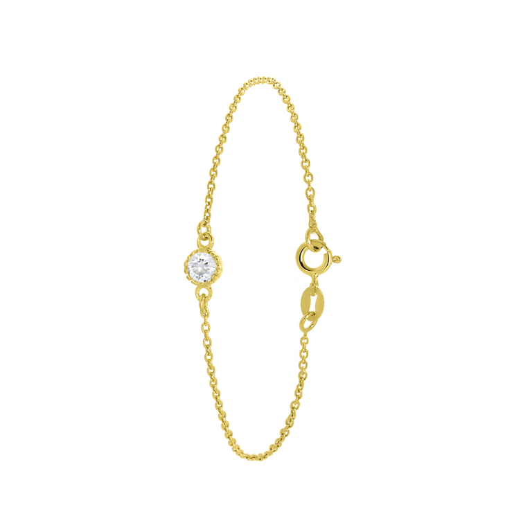 Zilveren armband goldplated geboortesteen