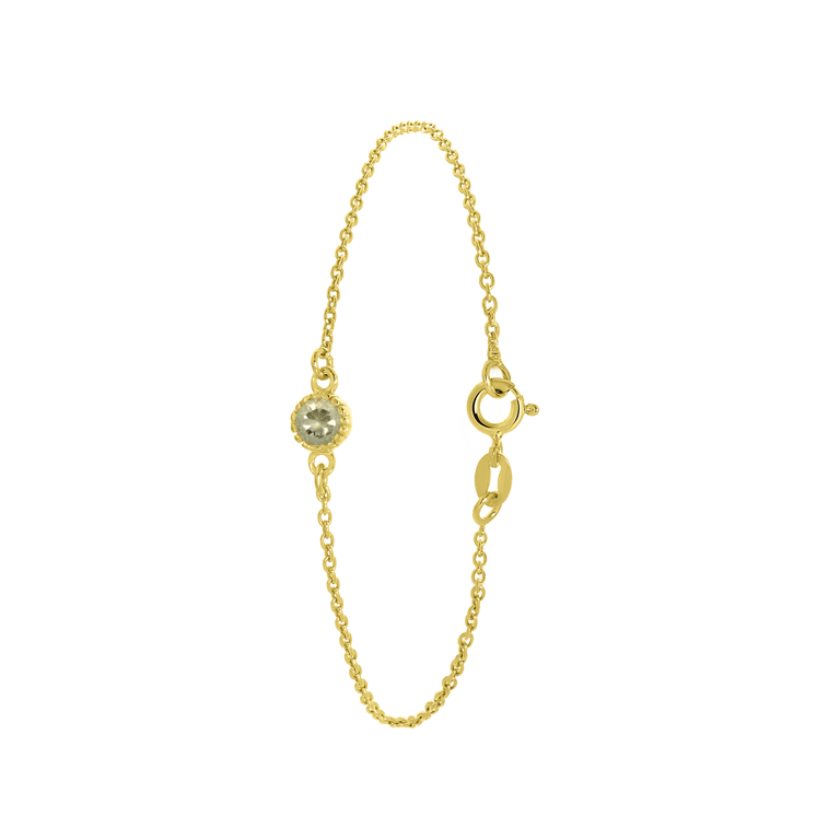 Zilveren goldplated fantasiearmband met geboortesteen voor dames