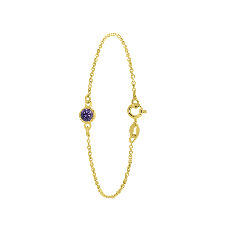 Zilveren armband goldplated geboortesteen