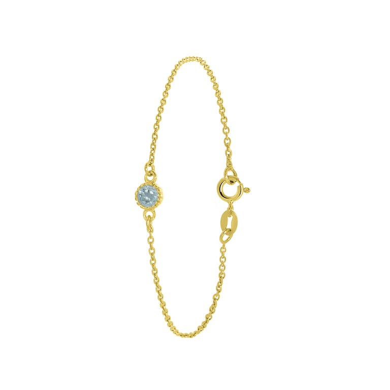 Zilveren goldplated fantasiearmband met geboortesteen voor dames