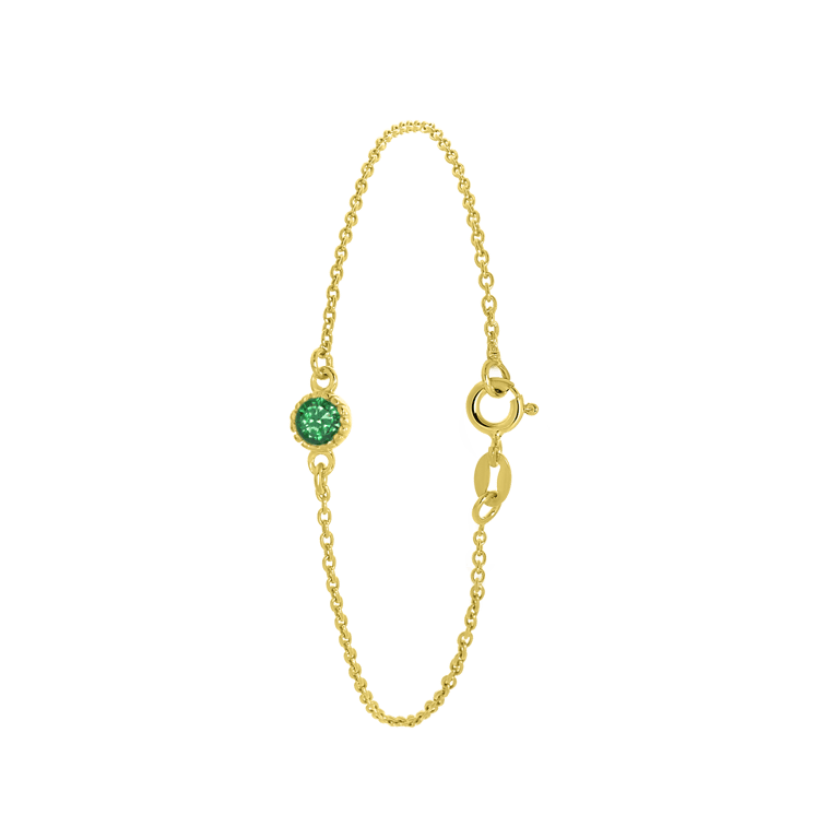 Zilveren goldplated fantasiearmband met geboortesteen voor dames