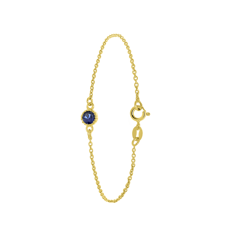 Armband, 925 Silber, vergoldet, Geburtsstein