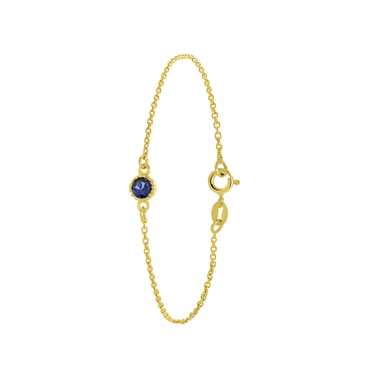 Zilveren goldplated fantasiearmband met geboortesteen voor dames