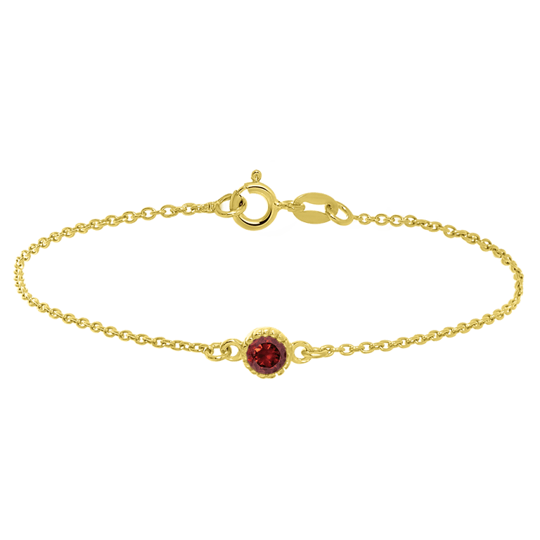 Zilveren armband goldplated geboortesteen