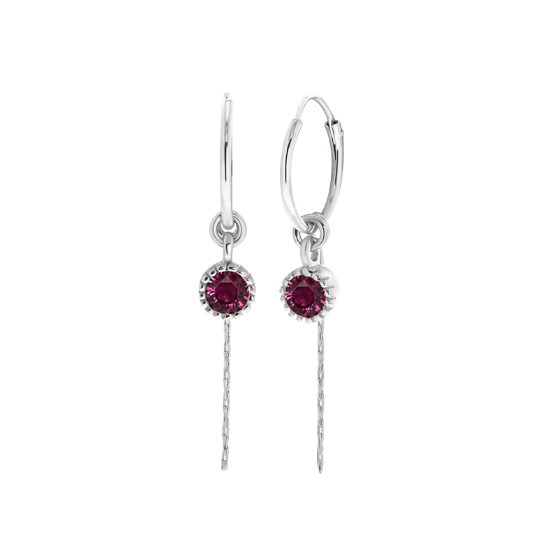 Ohrringe, 925 Silber, Geburtsstein