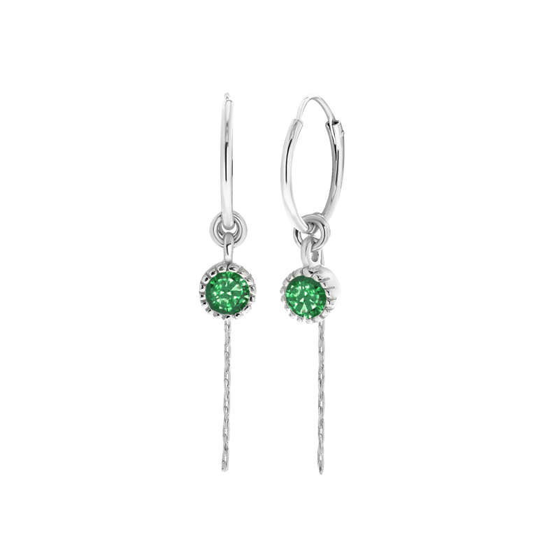 Zilveren oorbellen geboortesteen