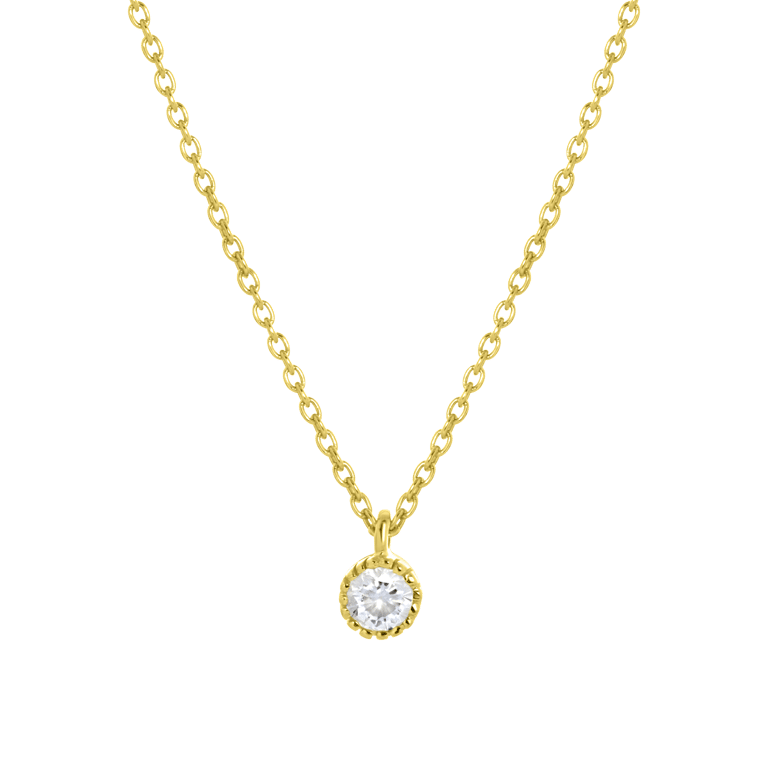 Zilveren goldplated ketting met hanger met geboortesteen voor dames