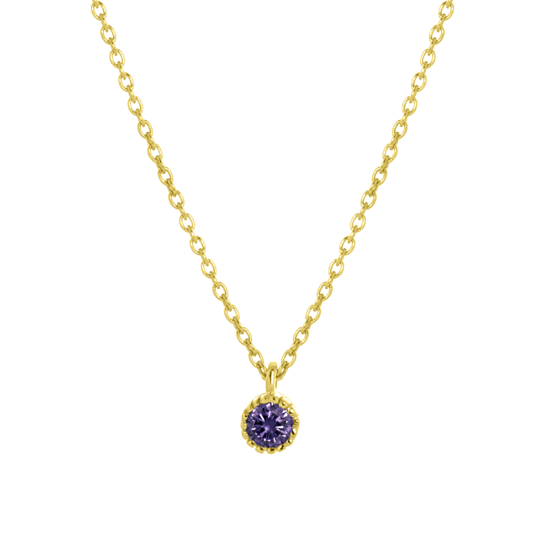 Kette & Anhänger, 925 Silber, vergoldet, Geburtsstein