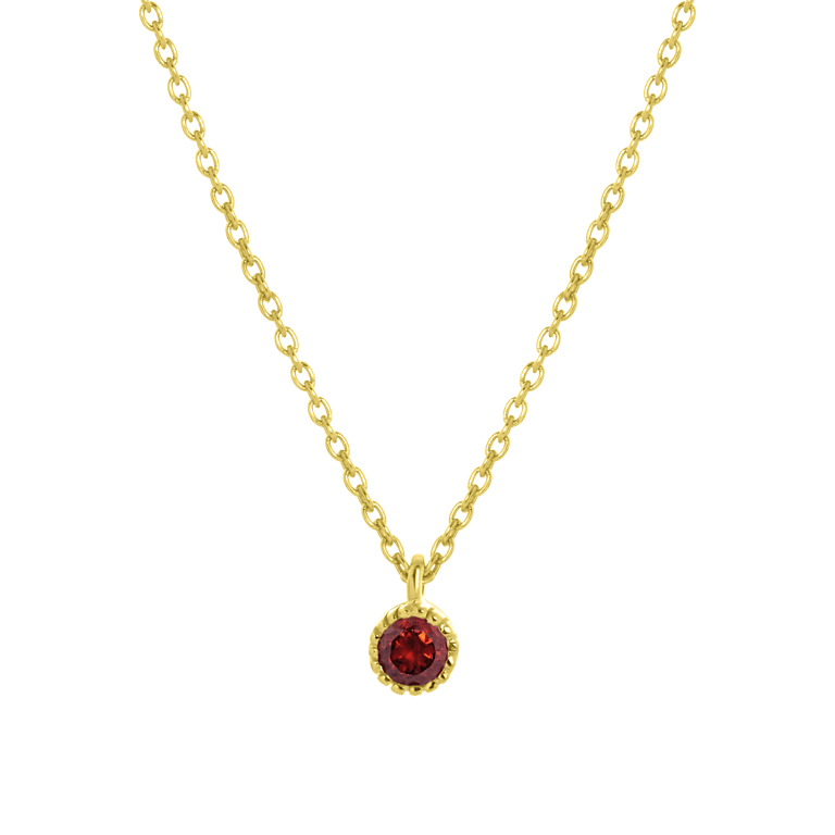 Zilveren goldplated ketting met hanger met geboortesteen voor dames