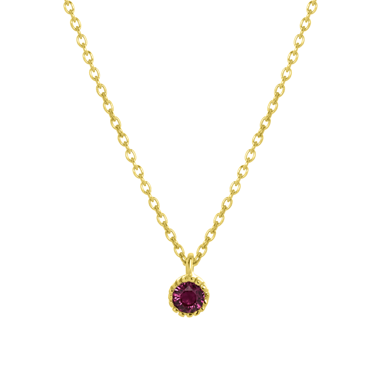 Zilveren goldplated ketting met hanger met geboortesteen voor dames