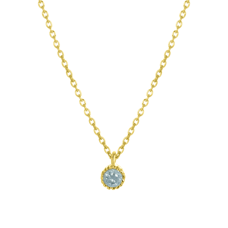 Zilveren ketting&hanger goldplated geboortesteen