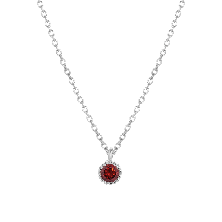 Kette & Anhänger, 925 Silber, Geburtsstein