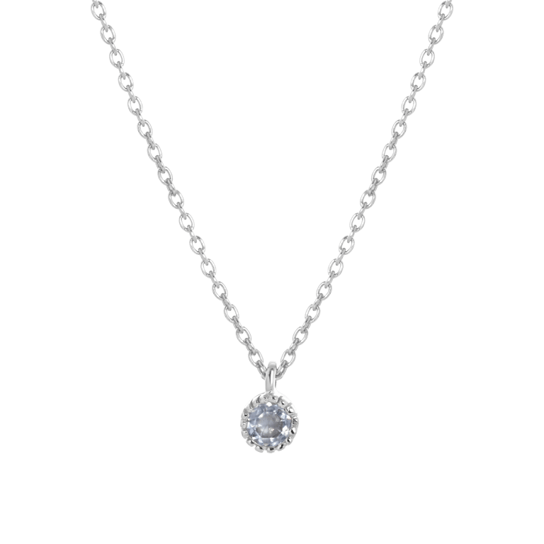 Kette & Anhänger, 925 Silber, Geburtsstein