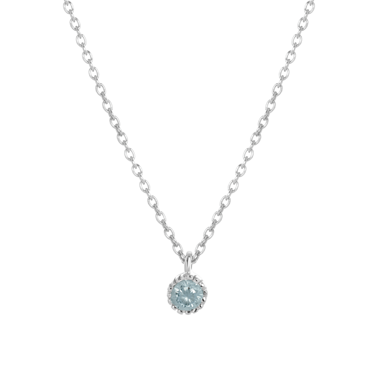 Kette & Anhänger, 925 Silber, Geburtsstein