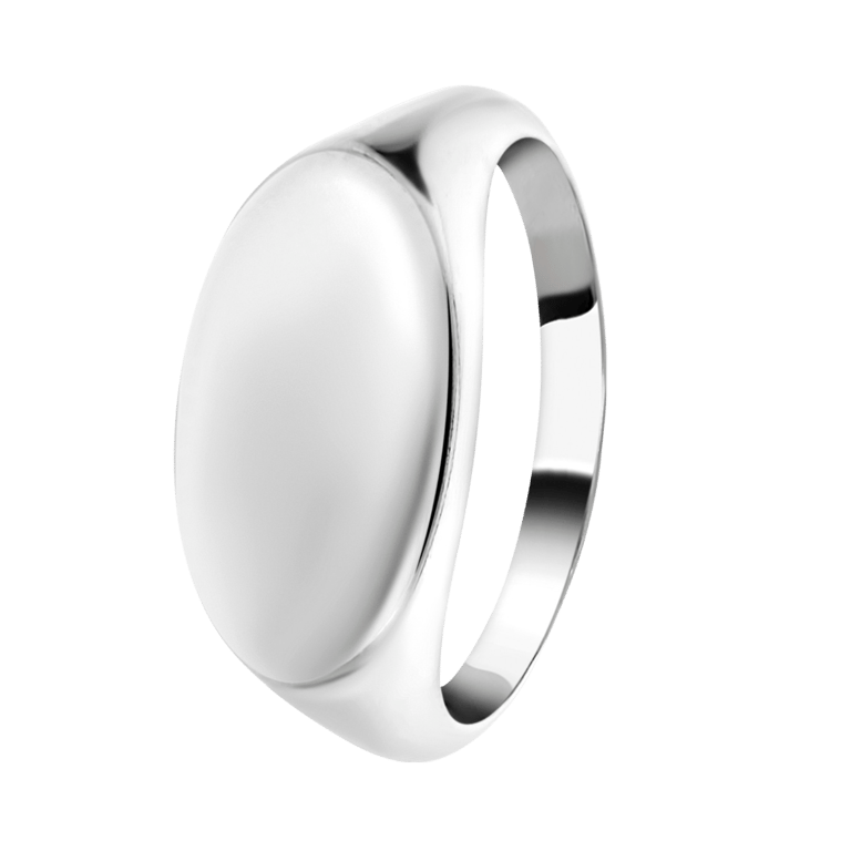 Zilveren zegelring ovaal