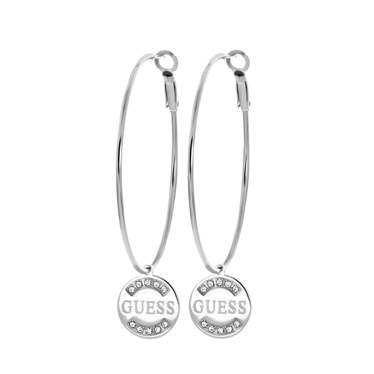 Guess stainless steel oorringen Guess logo 50mm voor dames